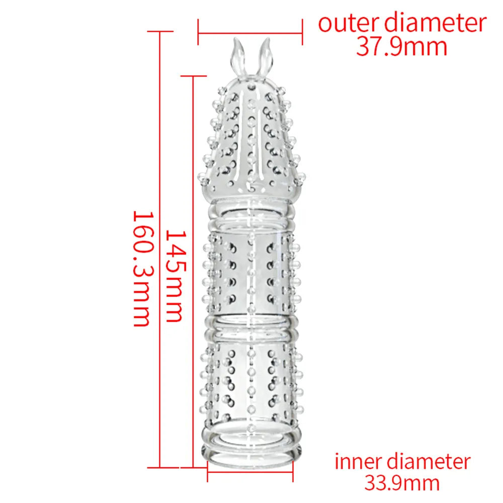 Adult Sex Toy Penis Vibrating Condoms Enlargement Men Reusable Cock Condom vibrator Full Cover Penis Sleeve Sex Toys for Couples