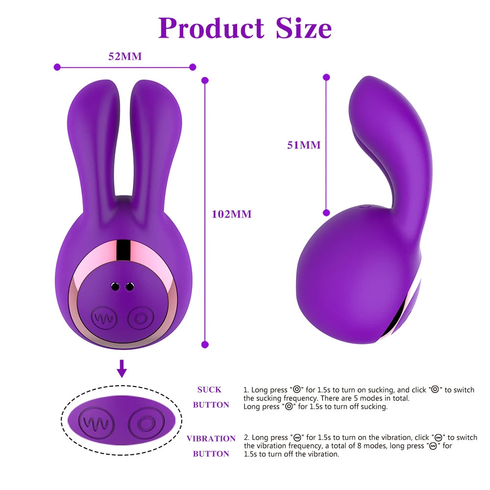 Nipple Sucking Vibrator Cute Rabbit Sex Toys for Woman 8 Modes Clitoris Stimulator G spot Licking Massager Female Masturbator