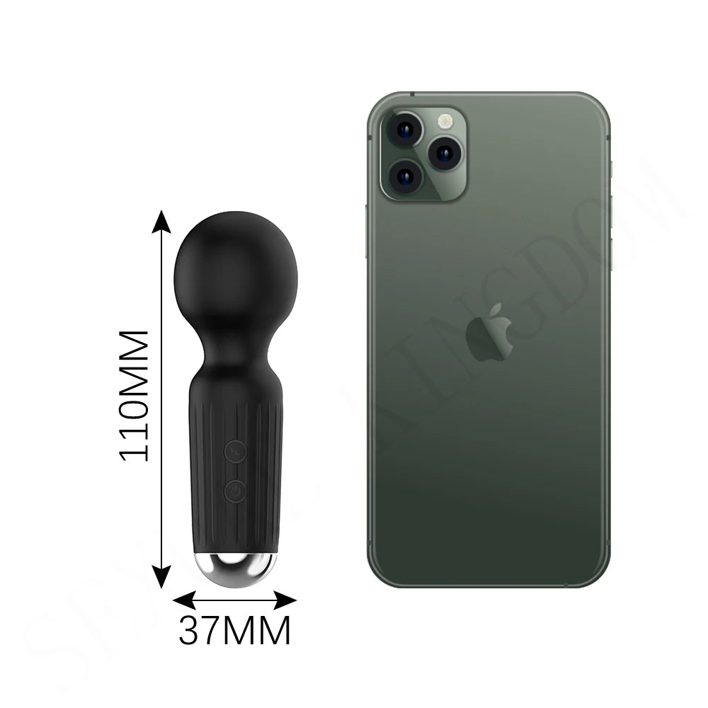 Strong Motors Vibrators Mini AV Wand 20 Modes Sticks Small Portable G-spot Clitoral Stimulator Female Masturbator Adult Sex Toys