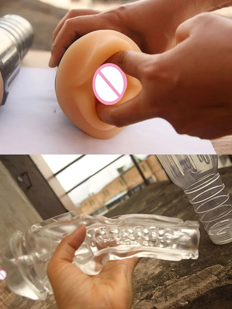 Vagina Real Pussy Aircraft Cup Male Masturbator Silicone Artificial Vagina Mouth  Oral Sex Masculino Erotic Toy Sex Toys for Men