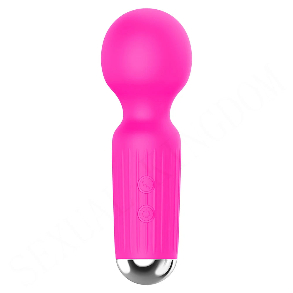 Strong Motors Vibrators Mini AV Wand 20 Modes Sticks Small Portable G-spot Clitoral Stimulator Female Masturbator Adult Sex Toys