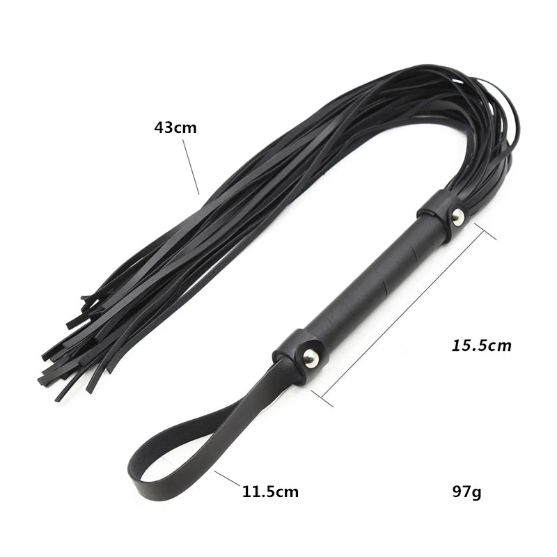 58CM Spanking PU Leather Bondage Whip with Sword Handle Lash Fetish Flogger Horse Adult BDSM Slave Sex Toys Slave Punish Erotics