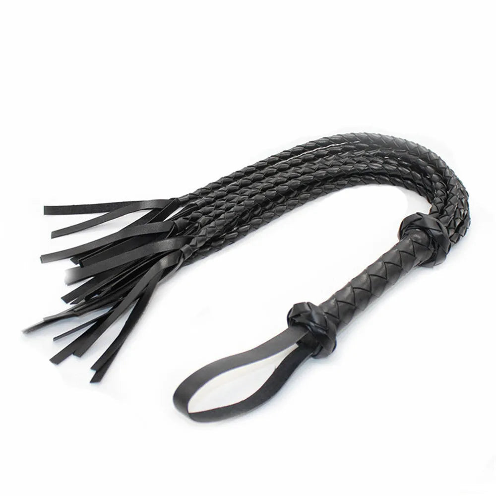 Durable Woven Pattern Leather Whip Bdsm Bondage Restraints Adult Games Sex Toys For Couples Flirting Erotic Products Party Props