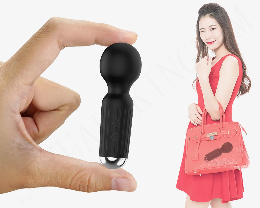 Strong Motors Vibrators Mini AV Wand 20 Modes Sticks Small Portable G-spot Clitoral Stimulator Female Masturbator Adult Sex Toys