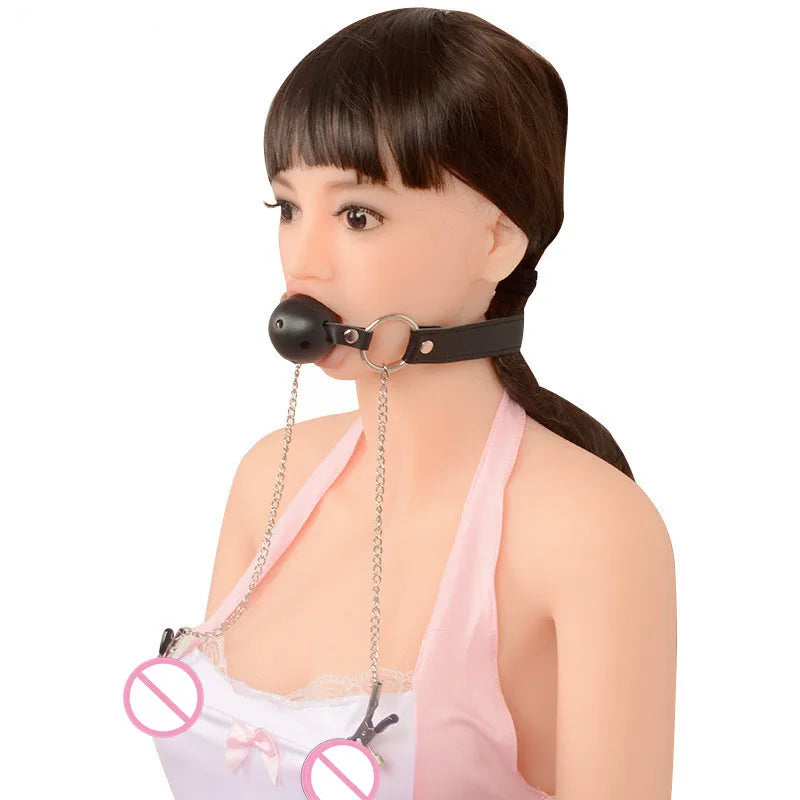 Bdsm Bondage Choker Collar with Nipple Clamp Breast Clip Chain Fetish Slaves Flirt Adult Games Erotic Tools Sex Toys for Couples
