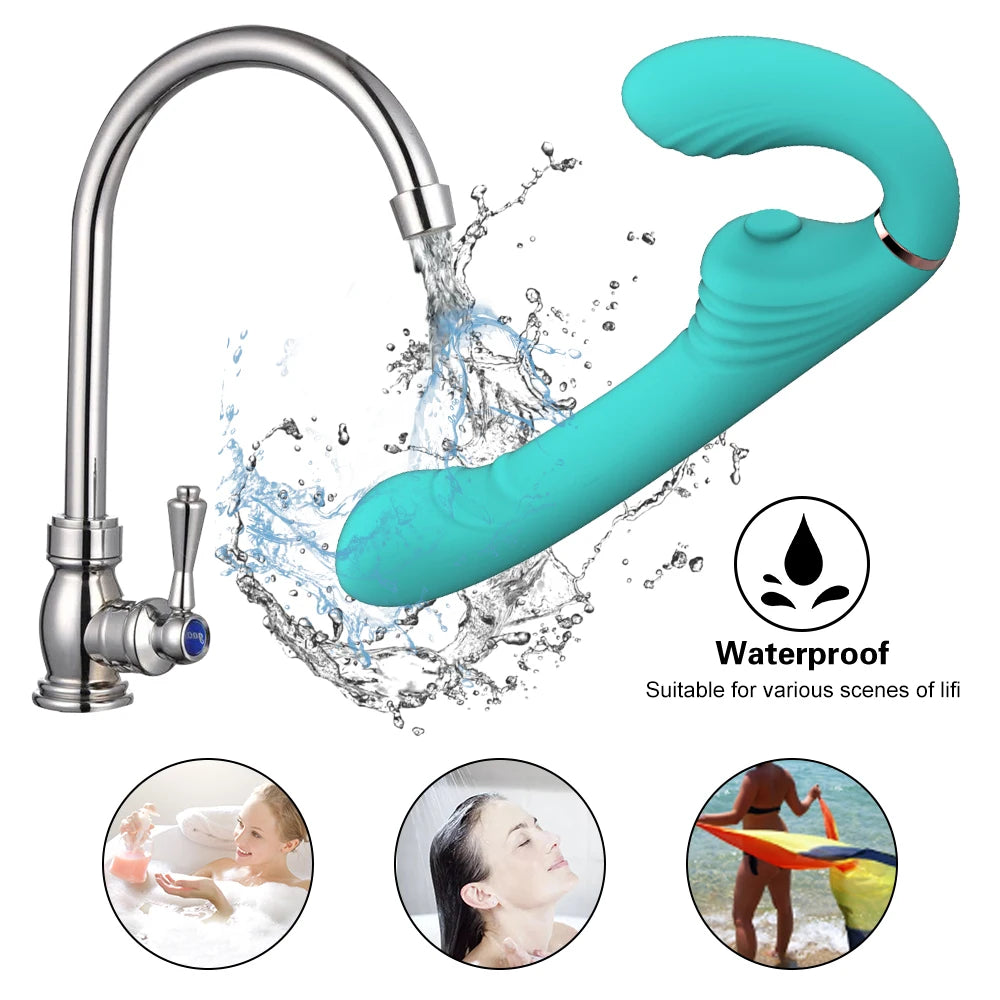 Mini Waterproof G-spot Vibrator for Women USB Rechargeable Dual Vibrating Massager with 10 Frequency Vibration Mode