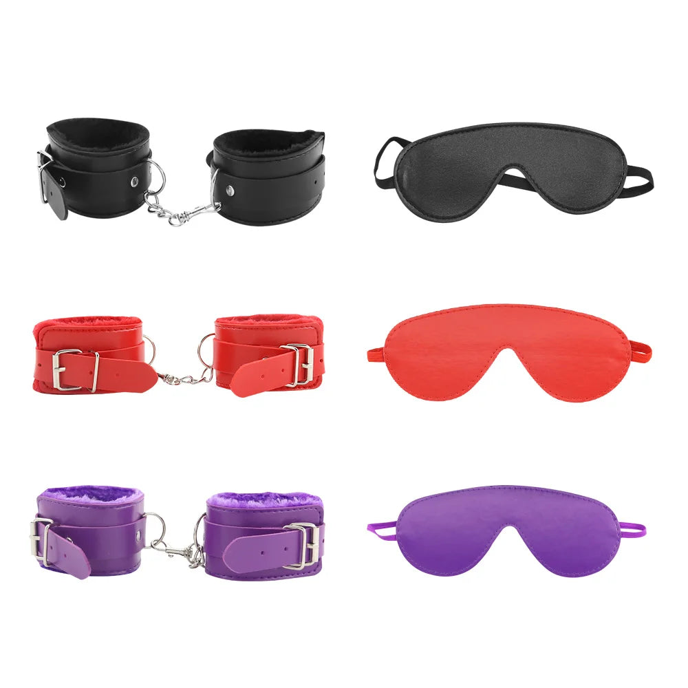 EXVOID 7PCS/Set Harness Strap Handcuffs Slave SM Bondage Belt BDSM Bondage Rope Fetish Adult Sex Toys For Couples Restraints