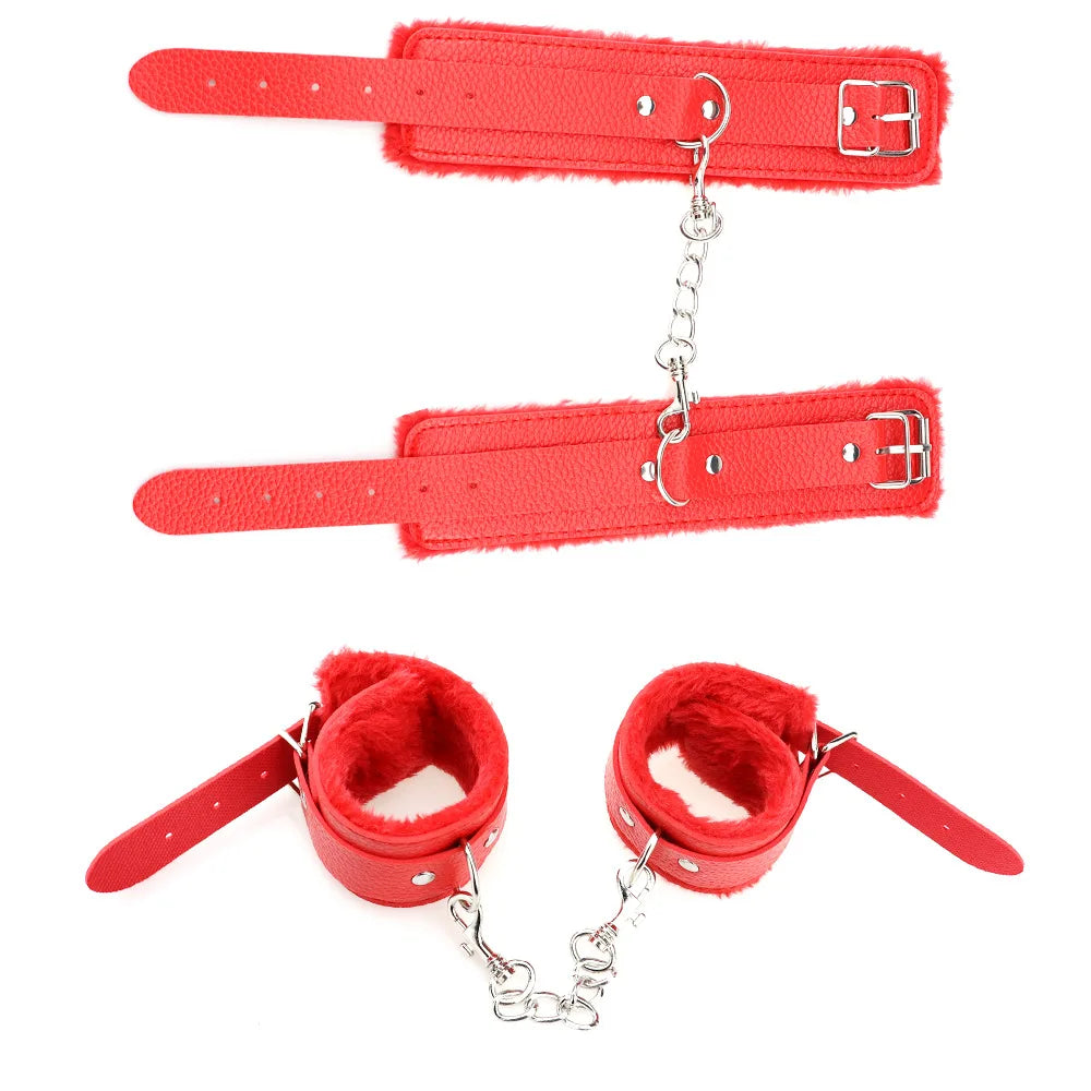 Erotic Sex Toys For Women Men Couples Adults Games Products BDSM Bondage Restraint Set Fetish Handcuffs Leather Whip Spanking