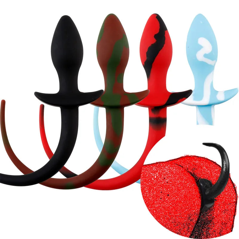Pig tail silicone Butt plug sex toy adult product for woman,anal plug dog tails Slave cosplay submisson piggy girl Puppy Play
