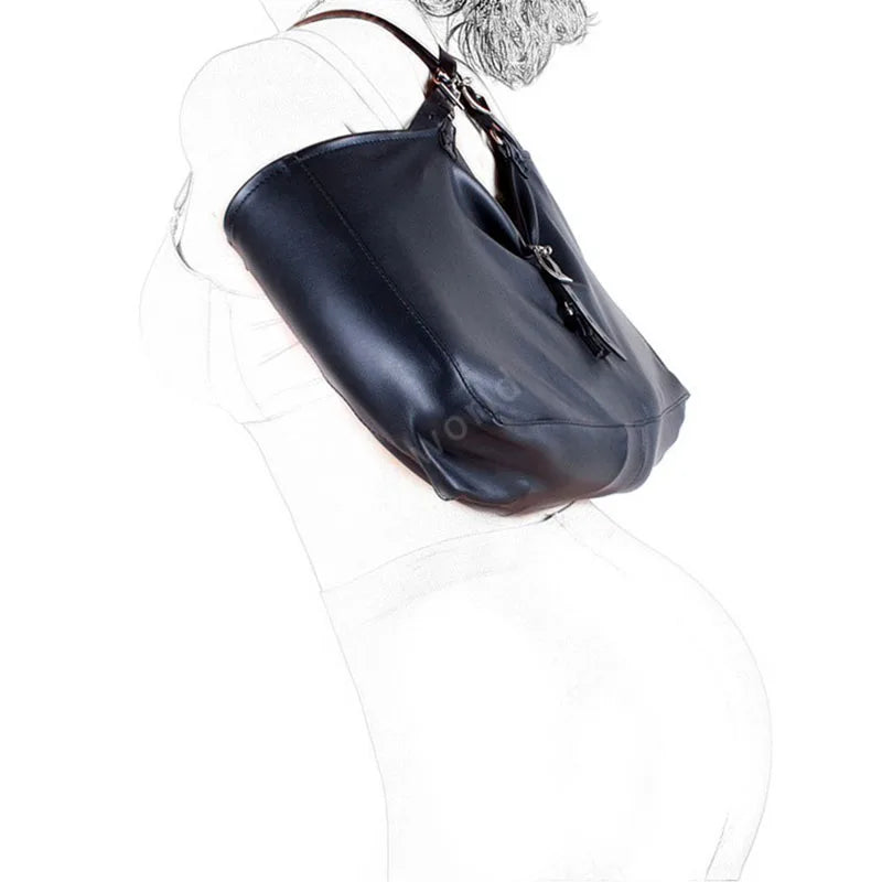 BDSM Bondage Leg/Arm Binder,Behind Back Straight Jacket,SM Leather Armbinder Restraint Slave Lockable Glove With Shoulder Straps