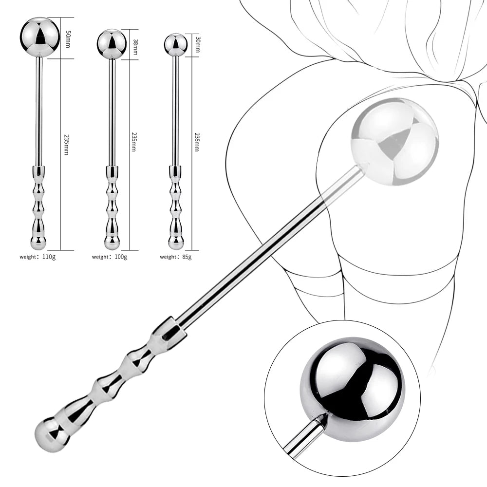 Male Stainless Steel Anal Plug Butt Anal Beads G Spot Wand Male Prostate Massage Stick Double Dildo Vagina Adult Sex Toys