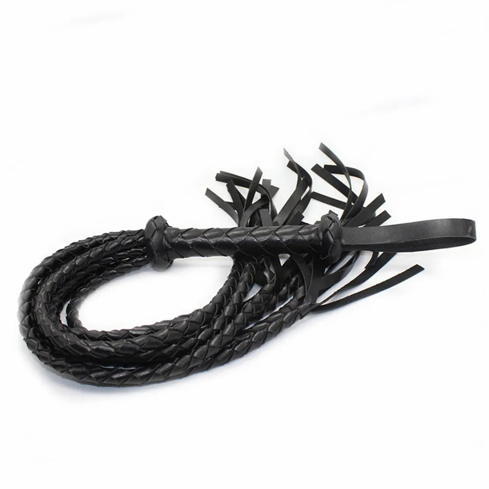 Durable Woven Pattern Leather Whip Bdsm Bondage Restraints Adult Games Sex Toys For Couples Flirting Erotic Products Party Props