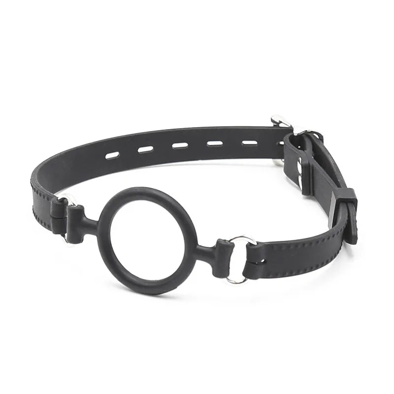 Silicone Open Mouth Oral Gag O Ring Full Silicone Head Harness Straps Couples Slave BDSM Adult Games Sex Products for Women Gay