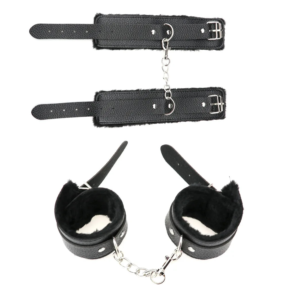 Erotic Sex Toys For Women Men Couples Adults Games Products BDSM Bondage Restraint Set Fetish Handcuffs Leather Whip Spanking