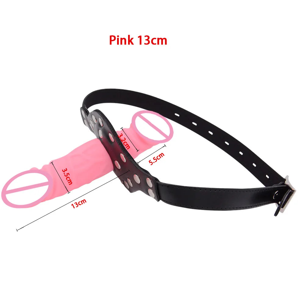 BDSM Strap on Penis Mouth Gag Double Dildos Bandage Adult Games Strapon Lesbian Sex Toys for Husband and Wife Sex Products