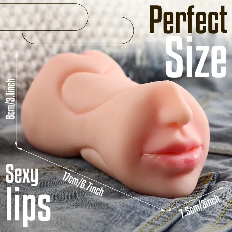 3 in 1 Male Masturbator Pocket Pussy 3D Textured Male Sex Toys with Sexy Mouth Realistic Vaginal and Tight Anus Sex Doll Stroker