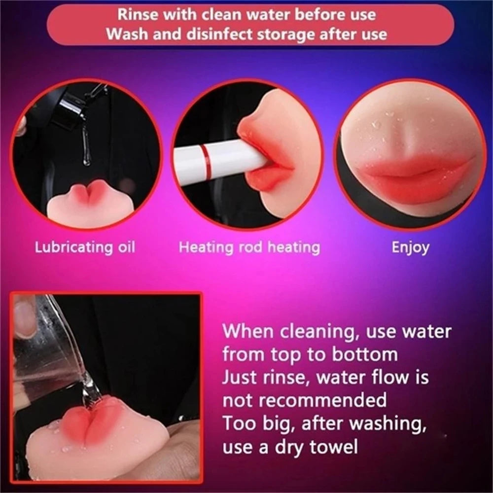 Masturbator for Men Pocket Pussy Sex Toys Real Mouth Vagina Vacuum Sucking Blowjob Sex Machines Male Masturbation Cup Adults 18