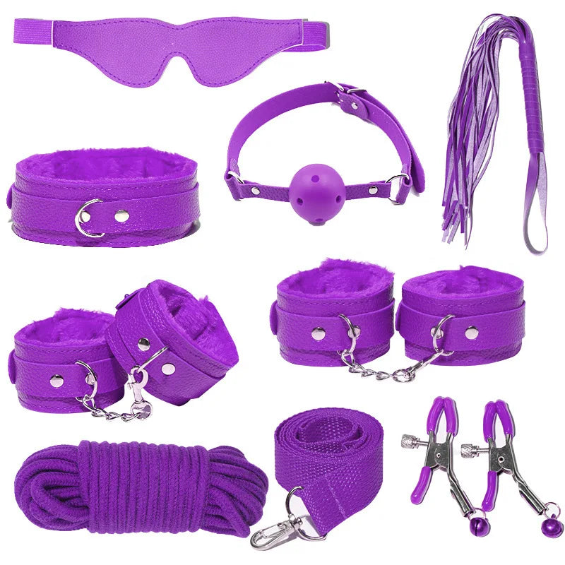 BDSM Adjustable Bondage Kit for Women with Spreader Bar Handcuffs Ankle Cuffs Adult Fetish Restraints Set for Spicy Adult Games