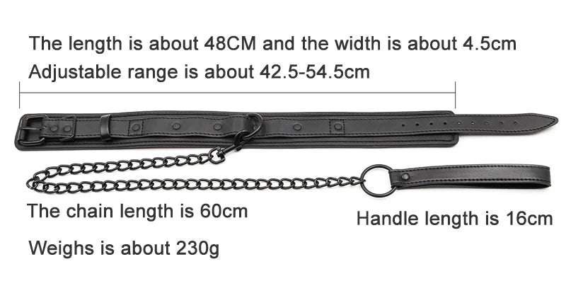 Bdsm Collar Leather Iron Chain Link Bdsm Slave Collars Bondage Collar Bdsm Sex Toys For Women Couples Adults Sexy Toys Sex Shop