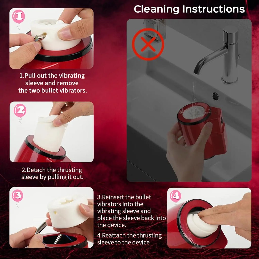 Male Masturbator Adult Sex Toys for Men - Dual-Sleeve Automatic Thrusting Rotating Vibrating Sex Machine Penis Vibrator Stroker