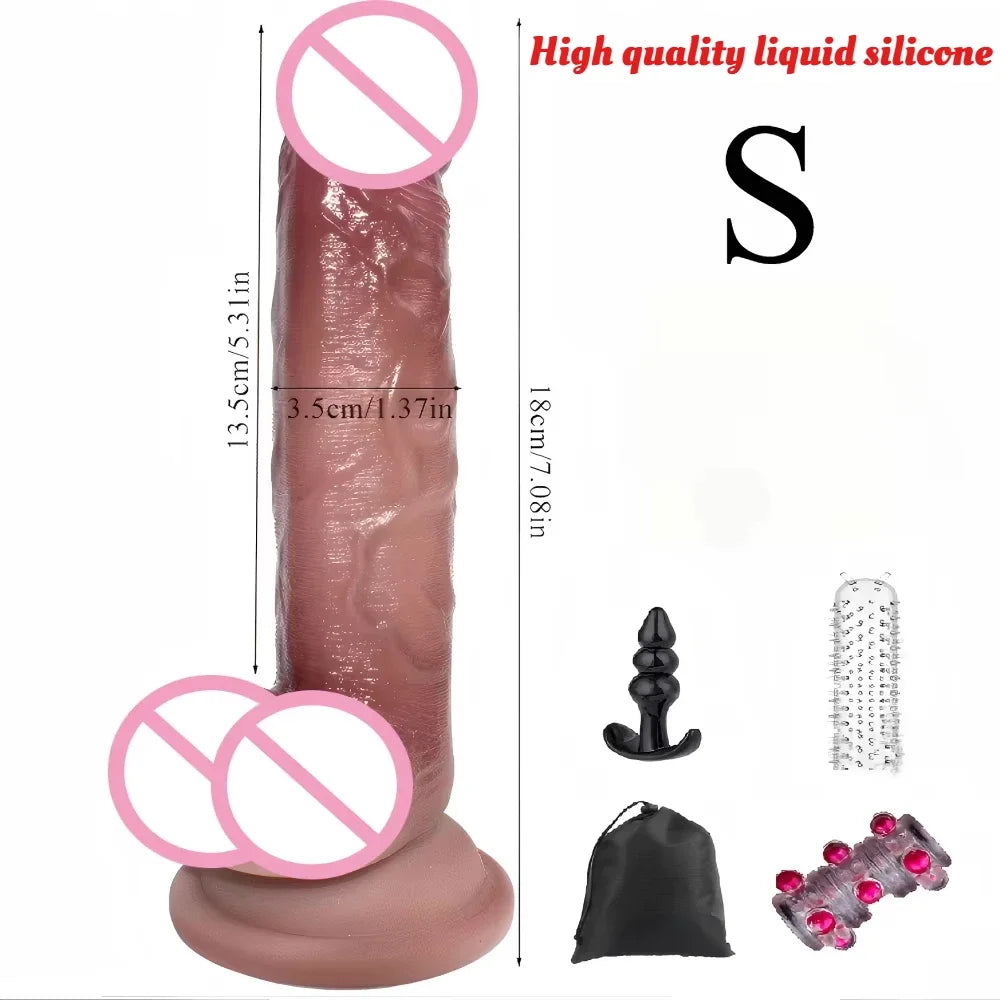 Adult Sex Toys Realistic Waterproof Silicone Penis Anal G-Spot Penetration Dildo with Suction Cup Masturbator Vibrator Massager