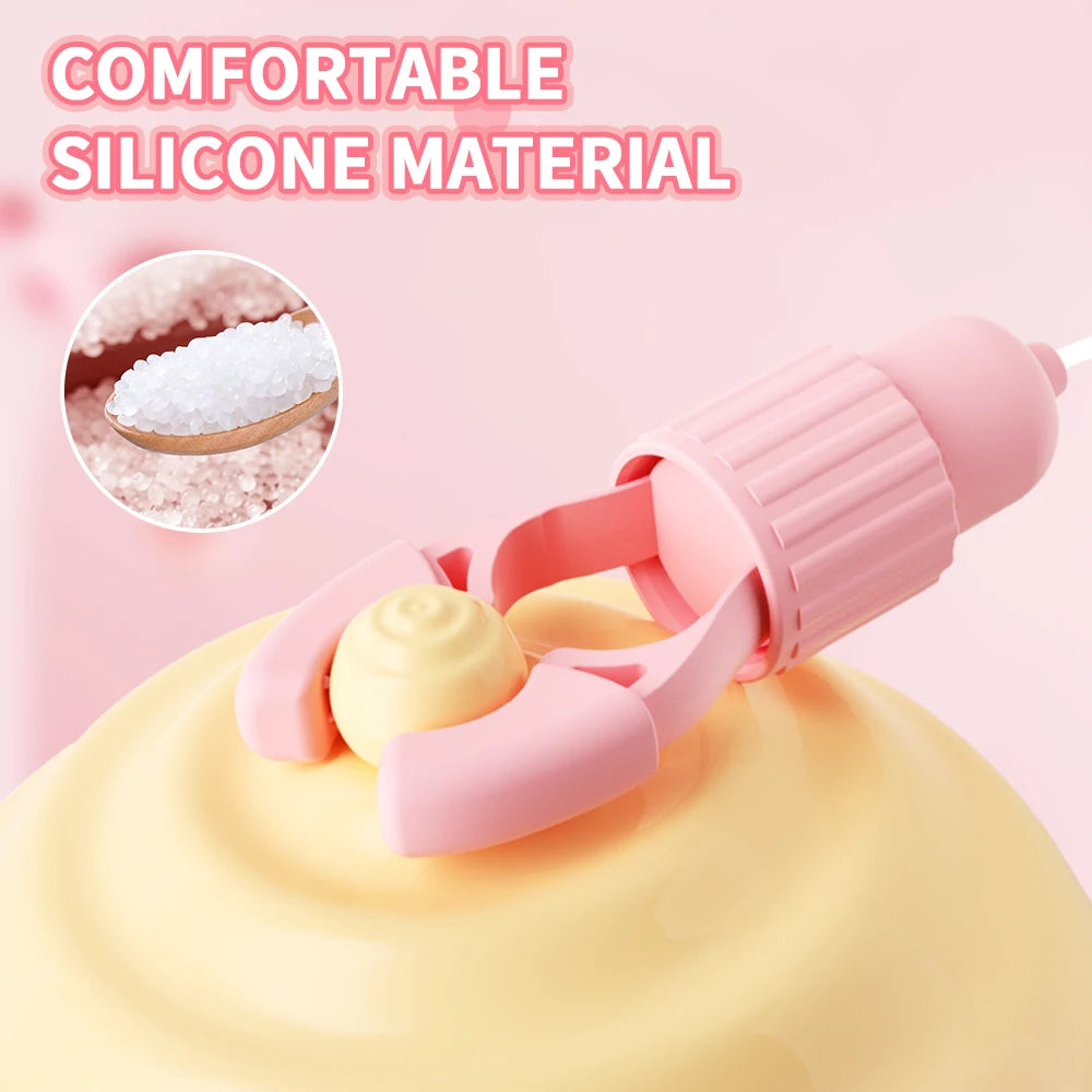 Nipple Clamps Vibrator Breast Massage Tongue Licking Sucking Vibrating Clit Stimulator Female Maturbator Adult Sex Toy For Women