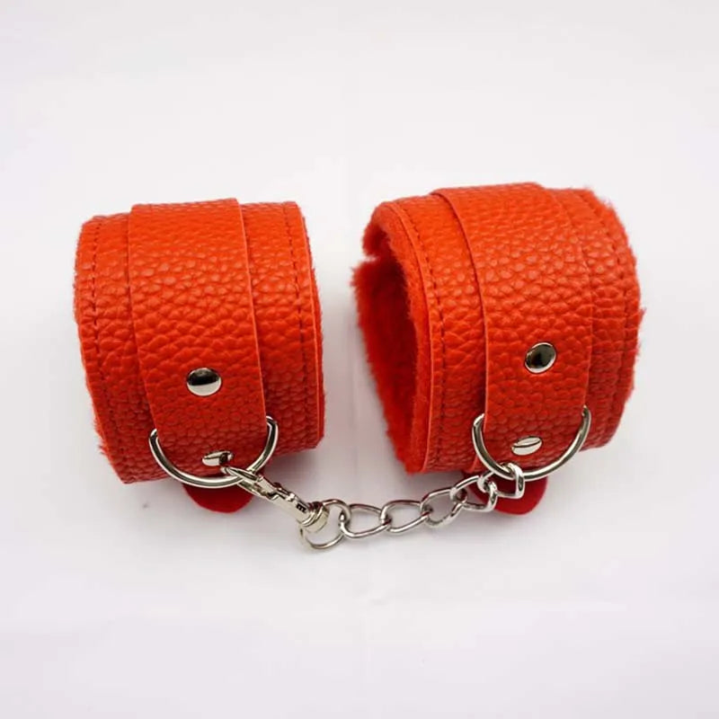 BDSM Sexy Bondage Handcuffs Ankle Cuffs Adjustable With Adult Game Erotic Sex Toy for Women Couples Pink Black Red
