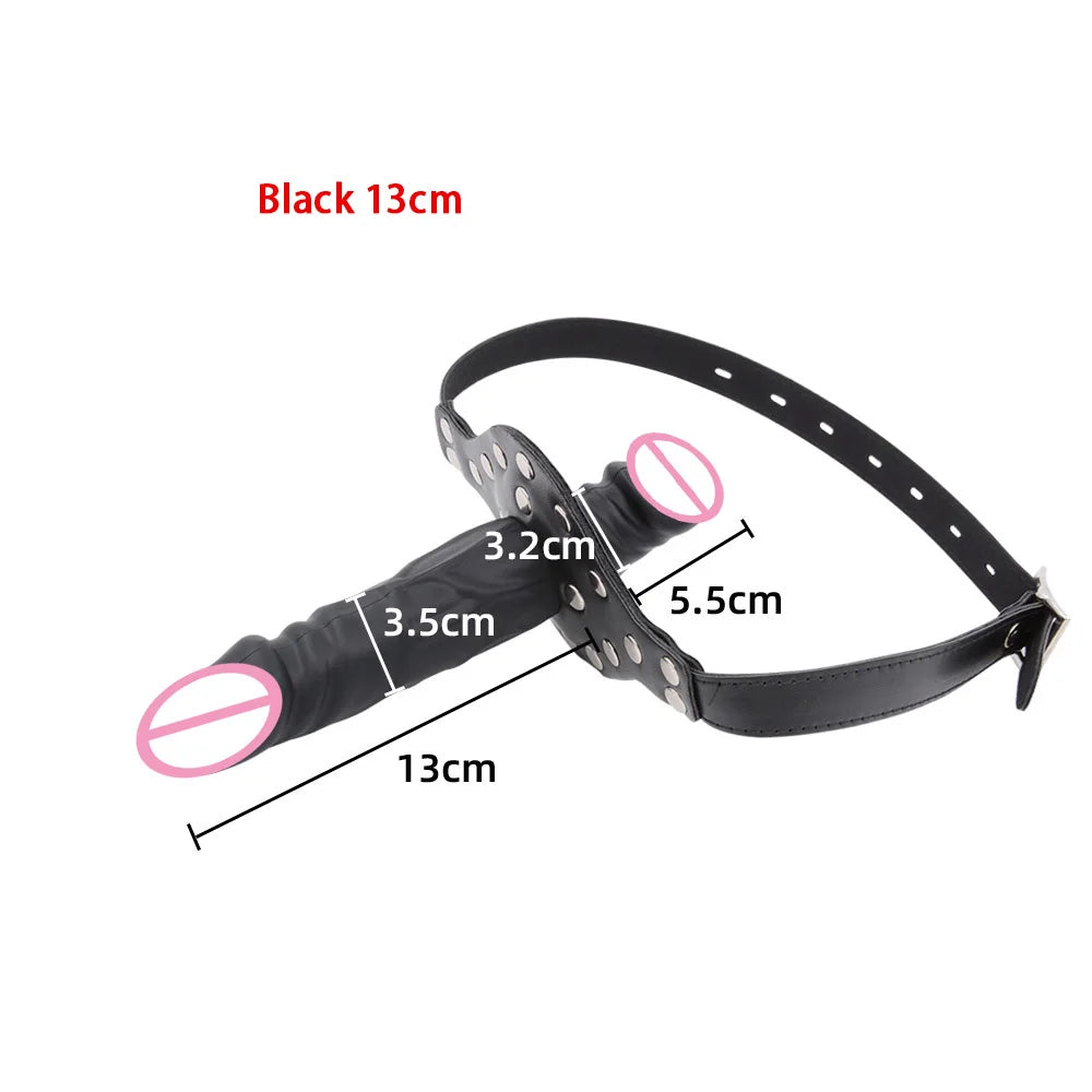 BDSM Strap on Penis Mouth Gag Double Dildos Bandage Adult Games Strapon Lesbian Sex Toys for Husband and Wife Sex Products