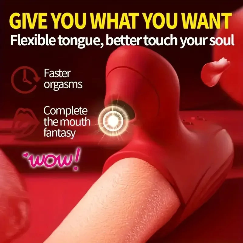Adult Sex Toys for Women 4in1 Vibrator with Tongue Thrusting Dildos G Spot Dildo 10 Clitoral Licking Modes Female Masturbation