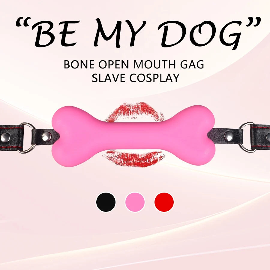 "Be My Little Dog" sex toys  silicone Bone shaped silicone stopper, Silicone mouth plug, adult SM tools, flirting character
