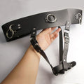 BDSM Leather AV Wand Vibrator Holder Harness Woman,Forced Orgasm Sex Suit Lingerie,Bondage Restraints,Chastity Belt,Adult Games