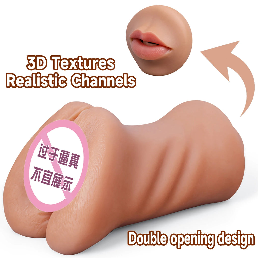 Male Stimulation 3 in 1 Pocket Pussy Masturbation Realistic Textured Vagina Tight Anus Real  Blowjob Adult Men Erotic Toys