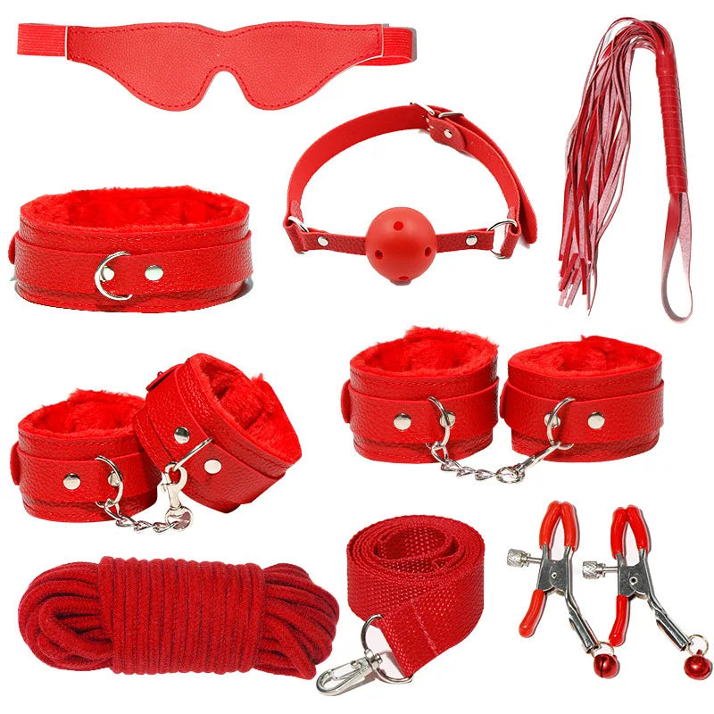 BDSM Adjustable Bondage Kit for Women with Spreader Bar Handcuffs Ankle Cuffs Adult Fetish Restraints Set for Spicy Adult Games