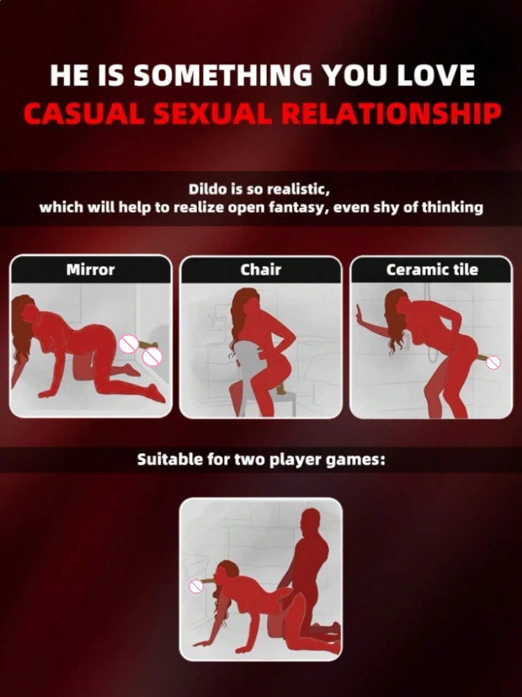 Adult Sex Toys Realistic Waterproof Silicone Penis Anal G-Spot Penetration Dildo with Suction Cup Masturbator Vibrator Massager