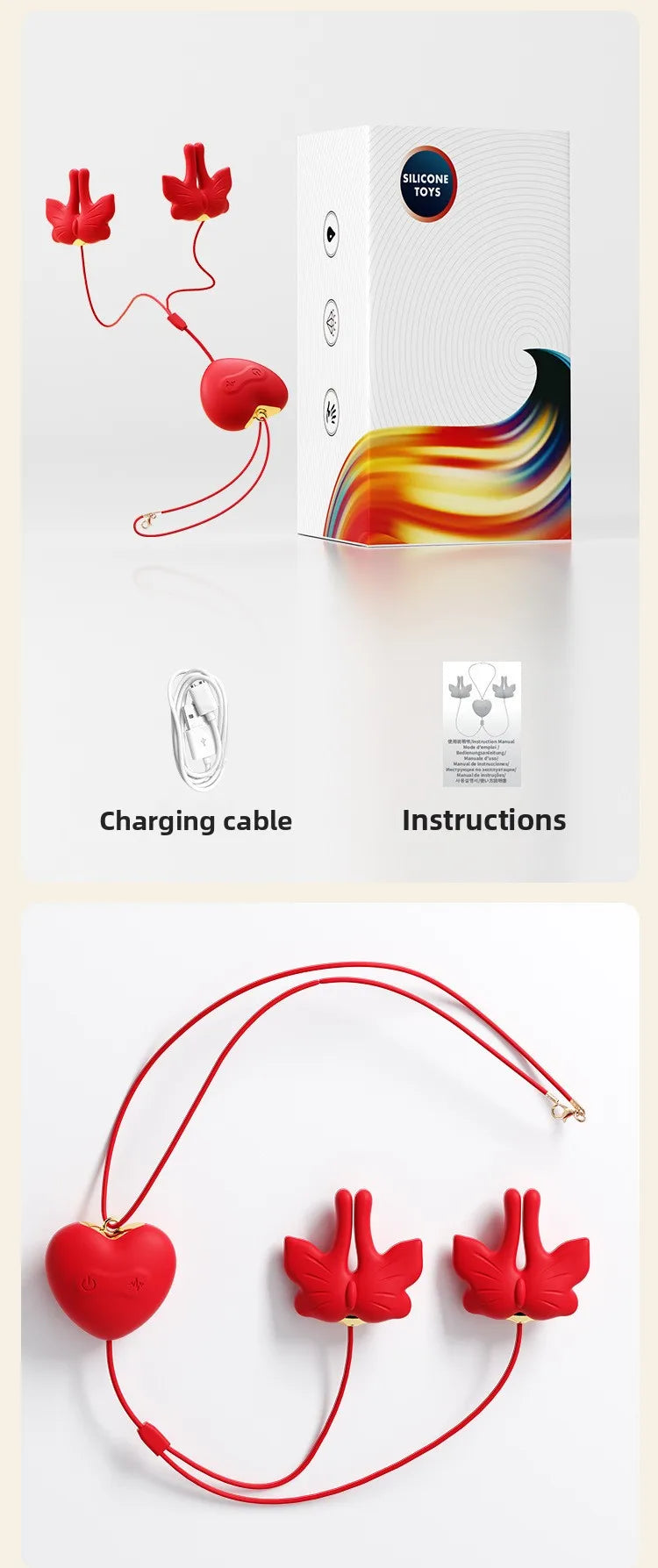 Nipple Clamp Vibrator Breast Stimulatior Magnetic Nipple Clip Sex Toys Necklace for Clitoris Anal Erotic Toys Adults for Couples
