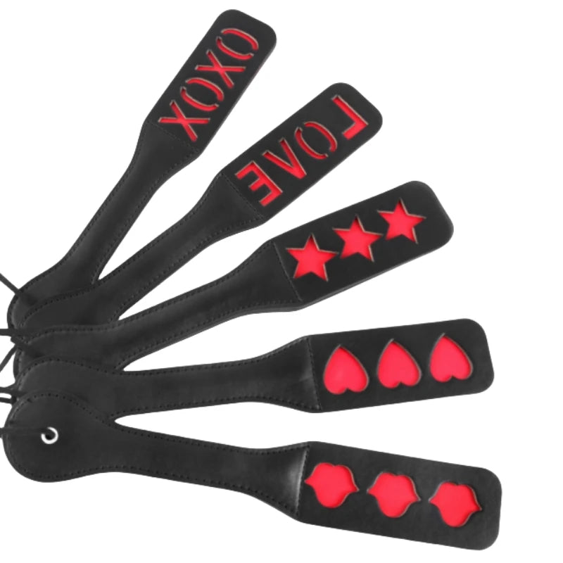 BDSM Bondage Whips with Fetish Slave Hand Shoot Spanking Paddle Double Beat Exotic Accessories for Couple Flirting Sex Toys