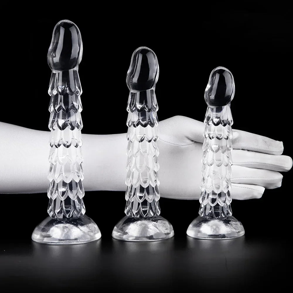 Dragon Scale Dildo Female Toys Sex Toys Strong Suction Cup Realistic Transparent Penis Dildo Penis Dildo Adult Masturbation
