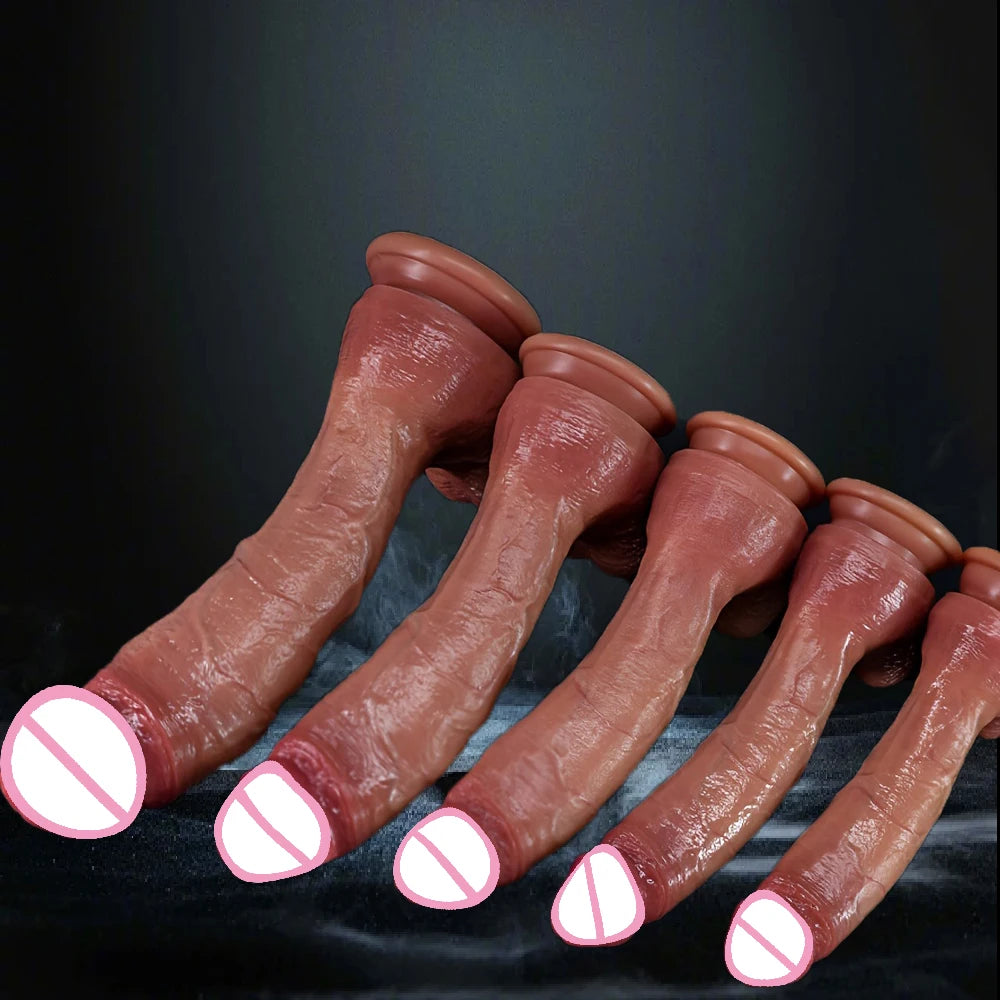 Super Long Skin Dildo Penis Silicone Realistic Sex Toys For Women Masturbator Oversized Penetration Anal Plug Strapon Sexy Adult