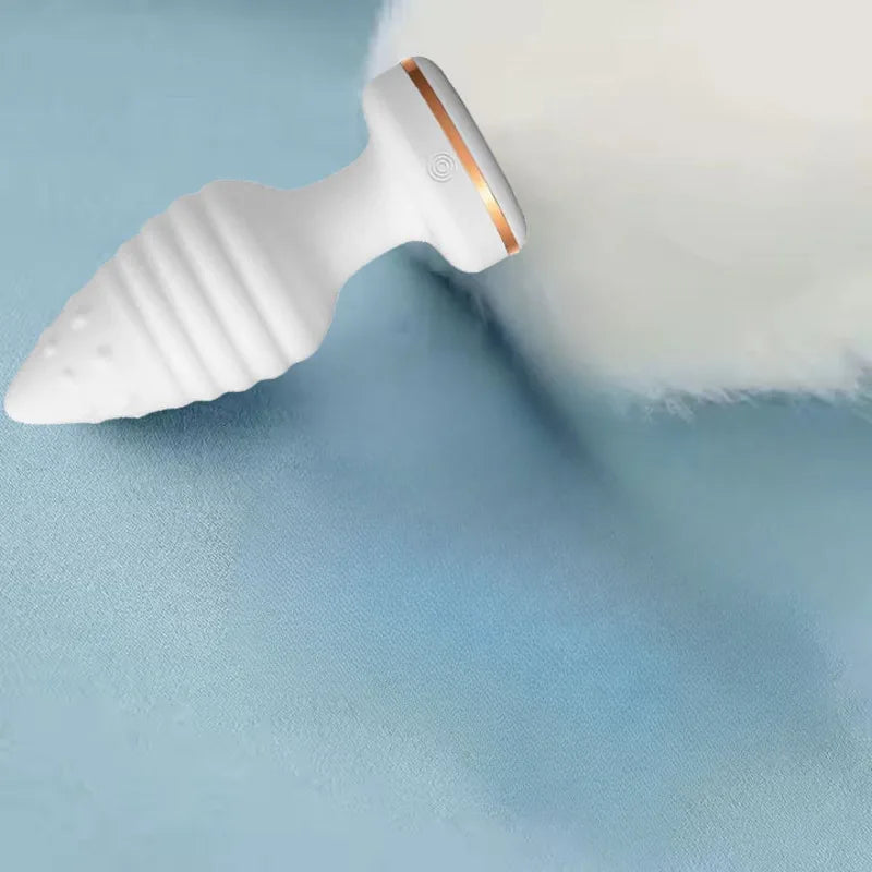 Fox Tail Anal Vibrator Butt Plug Replaceable Silicone Plugs Sex Adult Toys Flirting Tool For Couples SM Role Play Remote Control