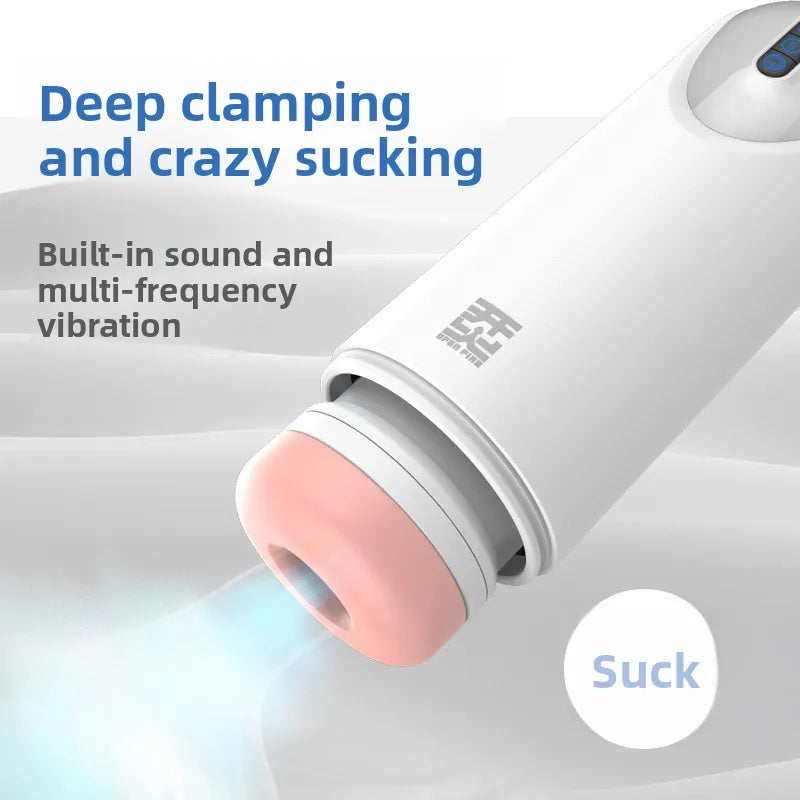 Realistic Automatic Male Masturbator, Powerful Sucking & Thrusting Stimulation Hands-Free Electric Adult Sex Toys for Men
