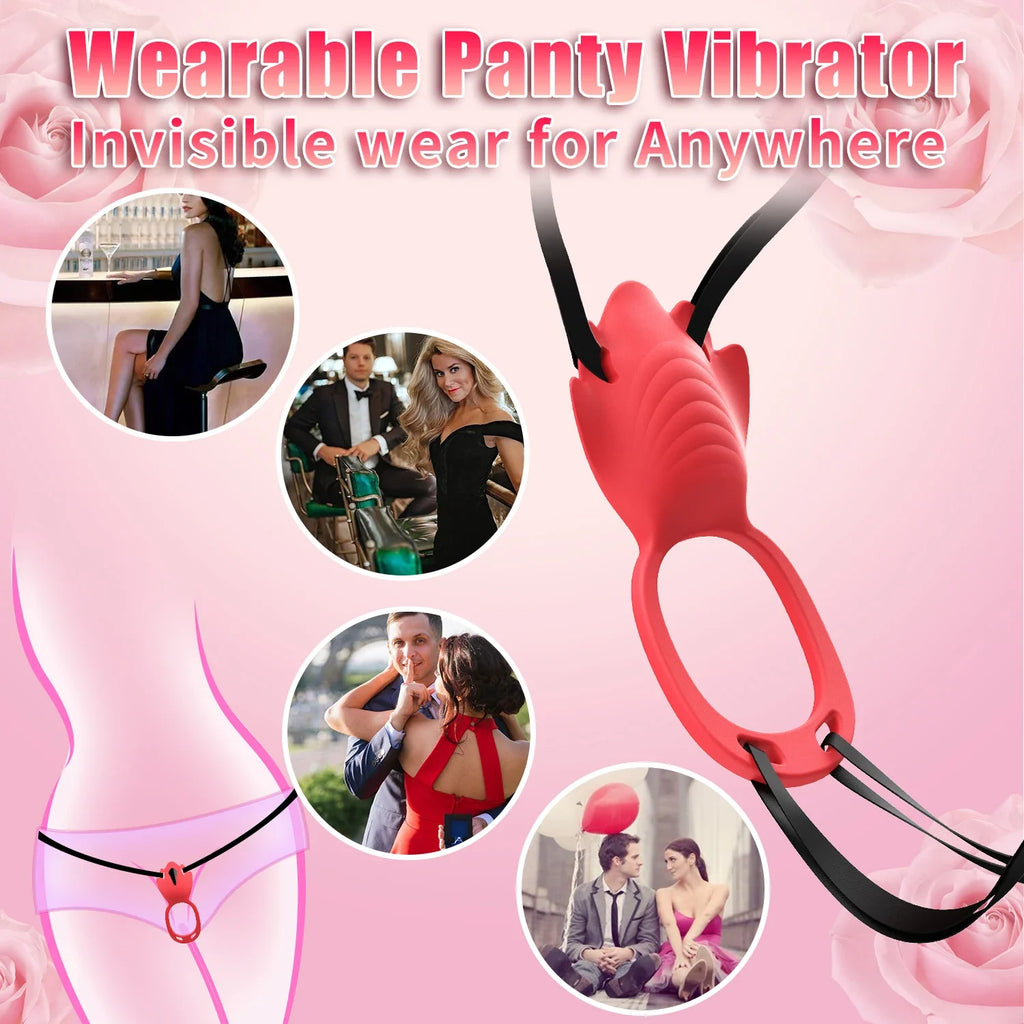 Wearable underwear vibrator, vibrating penile ring, clitoral stimulator, adult sex toy, suitable for couples