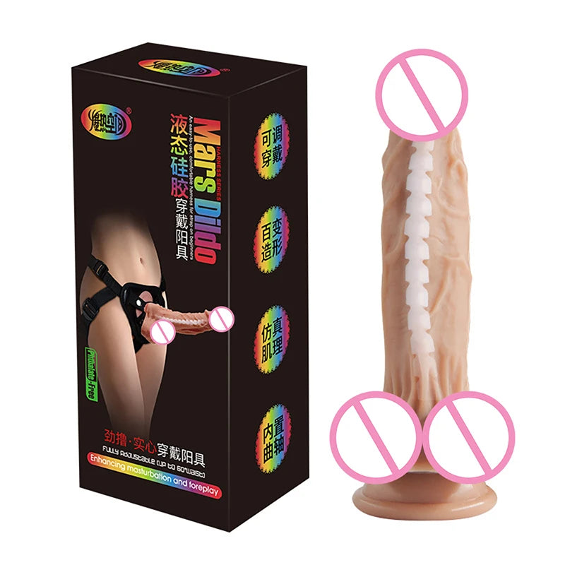 Strapon Dildo for Women Suction Cup Realistic Strap-On Dildo Huge Penis Belt Sexual Harness Strap On Anal Sex Toy for Lesbian