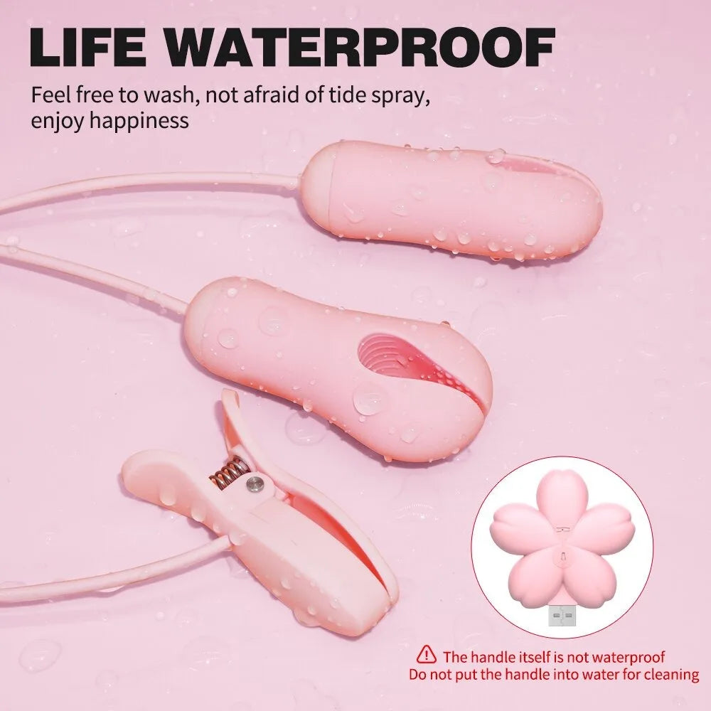 Nipple Clamp Vibrator for Women Labia Powerful Vibration with Clips Breast G Spot Clitoris Stimulator Vibrating Massager Sex Toy