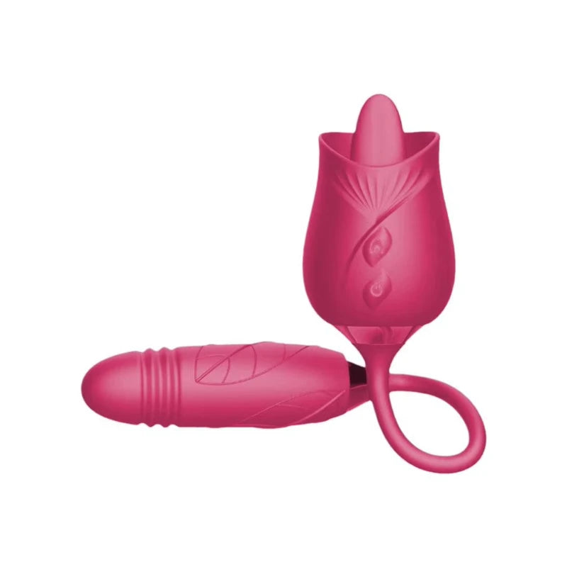Licking Vibrator for Women Clitoral Nipple Stimulator Massager Thrusting Dildo 2 in 1 Sex Toy for Women Adult Sex Products