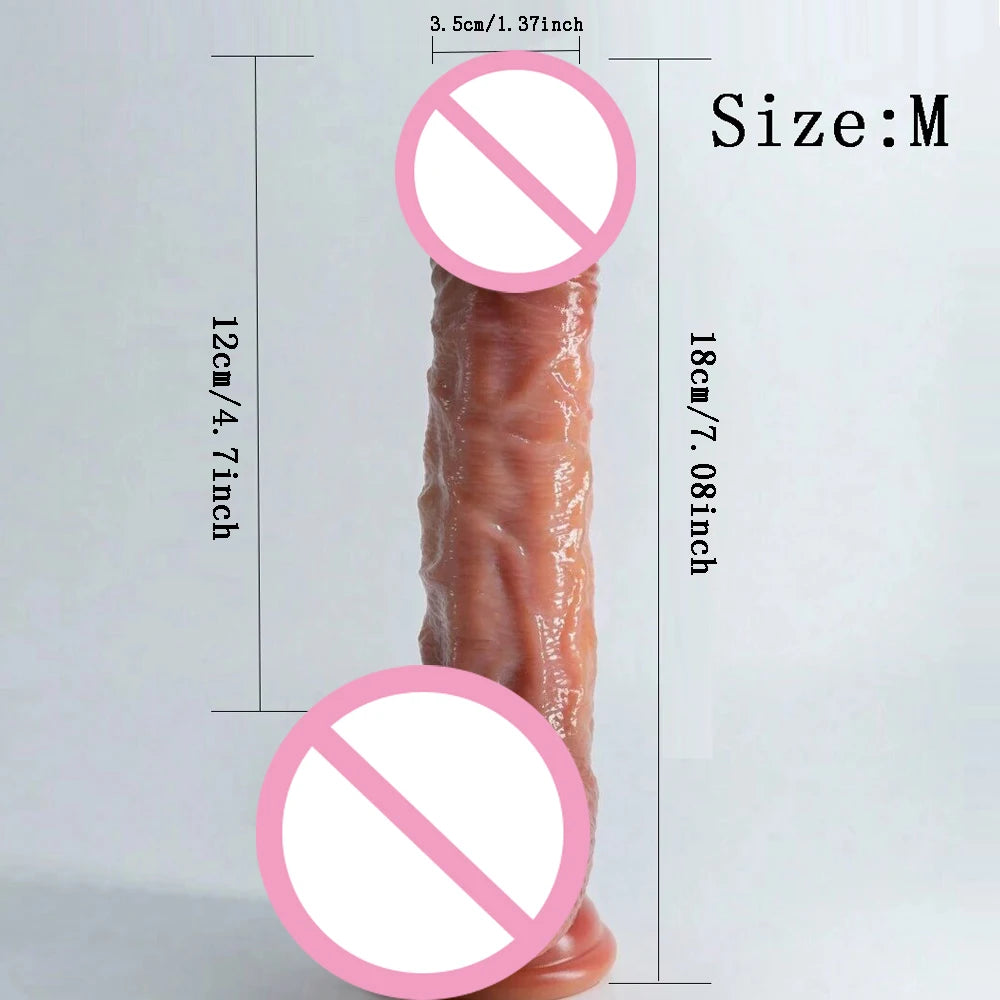 Realistic Dildos for Women Skin Sliding Foreskin Testicles Dildo Anal Vaginal Stimulation Strap on Big Penis Sex Toys for Woman