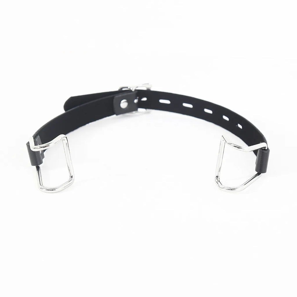 Stainless Steel Spider Ring Gag BDSM Bondage,Nose & Mouth Hook Spreader Leather Head Harness ,Sex Toys For Couples Restraints