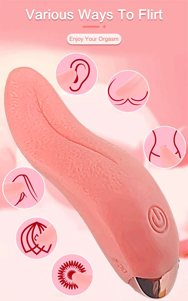 Sex Toys Vibrator Tongue Licking Nipple Clitoris Stimulator Vibration Women Couple Sexy Adult Female Vibrator Toys