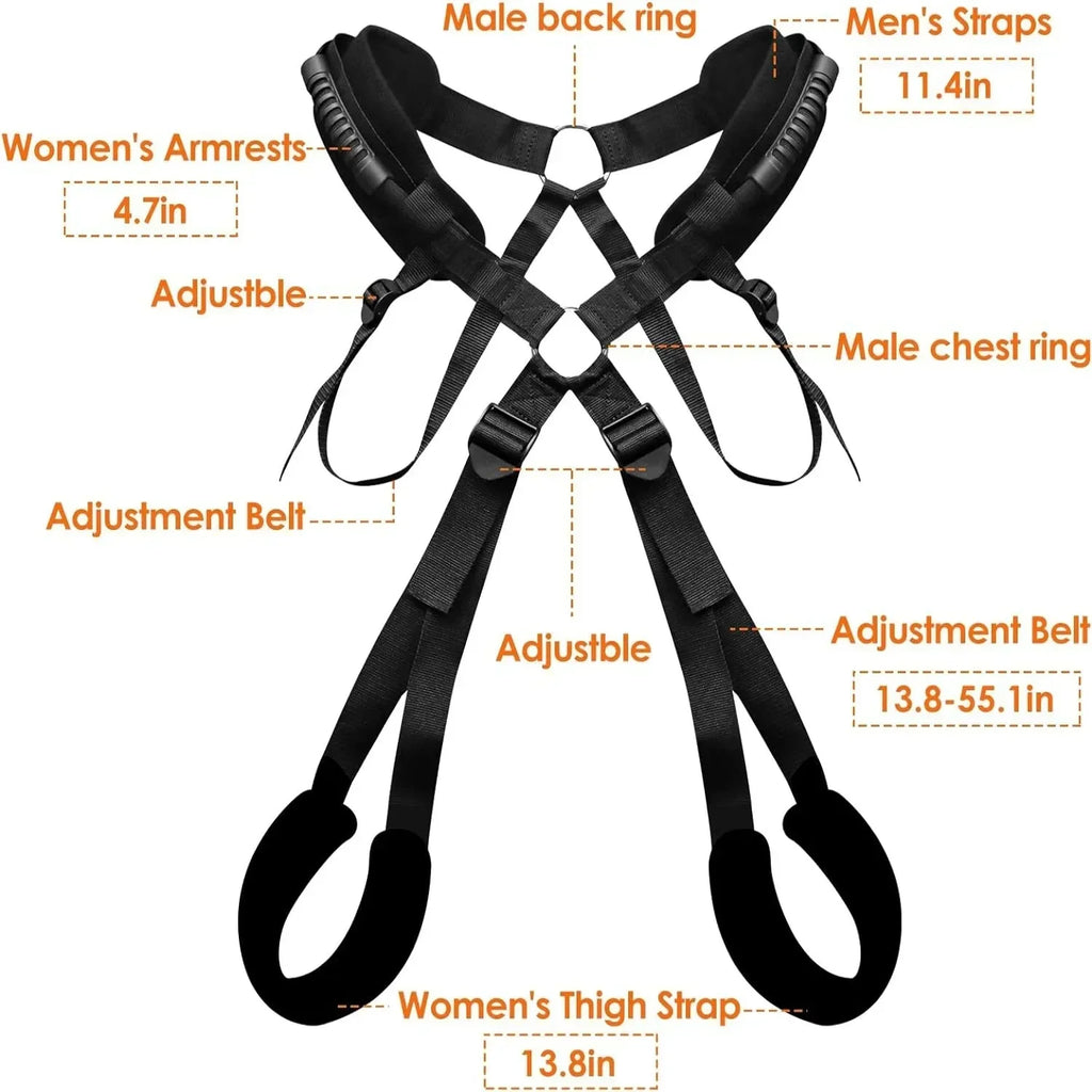 BDSM Sex Swing Set with Bondage Love Slings Adjustable Strap Easy Installation Soft Mat for Couples Adult Sex Toy Intimate Time