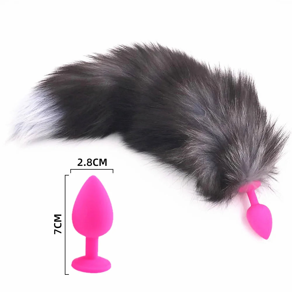 Small Size Sex Toy Tail Sexy Fox Tail Anal Plug Silicone Adult Products Cosplay Woman Men Anal Butt Plug Adults Game Couple Toys