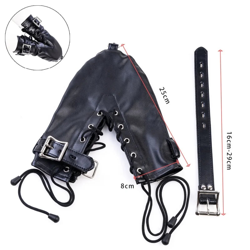 Unisex Leather Bondage Bracelets Set with Adjustable BDSM Handcuffs Dual Feet Cuffs for Couple Role Play Shame Sex Toys
